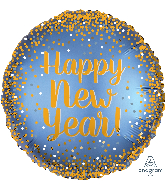 18" Gold & Satin New Year Foil Balloon