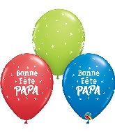 11" Bonne Fête Papa Étoiles Latex Balloons 50 Count