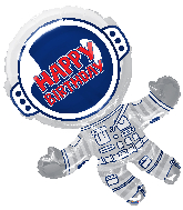 36" Happy Birthday Astronaut Jumbo Shape Foil Balloon