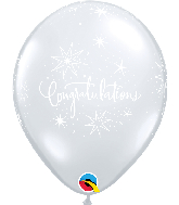 11" Congratulations Clear (50 Per Bag) Latex Balloons