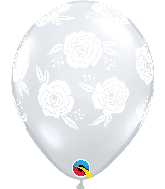 11" Roses Diamond Clear (50 Per Bag) Latex Balloons