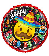18" Cinco De Mayo Smiley Foil Balloon