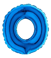 7" Airfill Only (requires heat sealing) Number/Letter Balloon 0 Blue