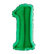 7" Airfill (requires heat sealing) Number Balloon 1 Green