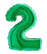 7" Airfill (requires heat sealing) Number Balloon 2 Green