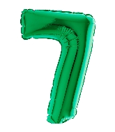 7" Airfill (requires heat sealing) Number Balloon 7 Green