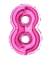 7" Airfill (requires heat sealing) Number Balloon 8 Fuschia