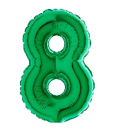7" Airfill (requires heat sealing) Number Balloon 8 Green