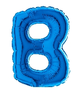 7" Airfill Only (requires heat sealing) Letter B Blue Foil Balloon