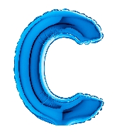 7" Airfill Only (requires heat sealing) Letter C Blue Foil Balloon
