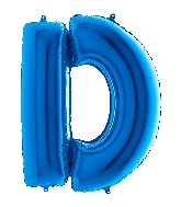 40" Foil Shape Megaloon Balloon Letter D Blue