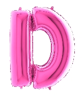 40" Foil Shape Megaloon Balloon Letter D Fuschia