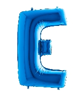 40" Foil Shape Megaloon Balloon Letter E Blue