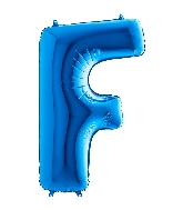 40" Foil Shape Megaloon Balloon Letter F Blue