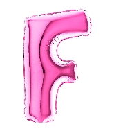 7" Airfill (requires heat sealing) Letter F Fuschia