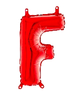 14" Airfill Only Foil Balloon Self Sealing Letter F Red