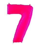 40" Foil Shape Balloon Number 7 Fluorescence Pink