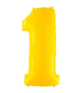 40" Foil Shape Balloon Number 1 Fluorescence Yellow