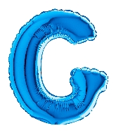 7" Airfill Only (requires heat sealing) Letter G Blue Foil Balloon