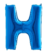 40" Foil Shape Megaloon Balloon Letter H Blue