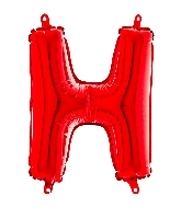 14" Airfill Only Foil Balloon Self Sealing Letter H Red