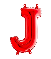 14" Airfill Only Foil Balloon Self Sealing Letter J Red