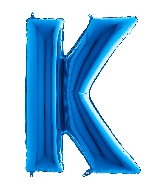 40" Foil Shape Megaloon Balloon Letter K Blue