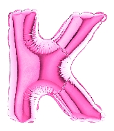 7" Airfill Only (requires heat sealing) Letter K Fuschia Foil Balloon