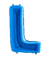 40" Foil Shape Megaloon Balloon Letter L Blue