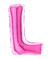 7" Airfill (requires heat sealing) Letter L Fuschia