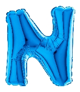 7" Airfill Only (requires heat sealing) Letter N Blue Foil Balloon