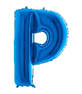 40" Foil Shape Megaloon Balloon Letter P Blue