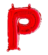 14" Airfill Only Foil Balloon Self Sealing Letter P Red