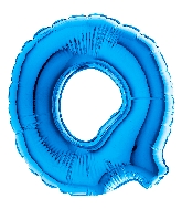 7" Airfill Only (requires heat sealing) Letter Q Blue Foil Balloon