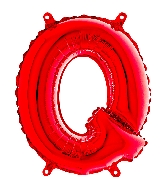 14" Airfill Only Foil Balloon Self Sealing Letter Q Red