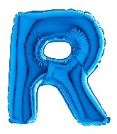 7" Airfill Only (requires heat sealing) Letter R Blue Foil Balloon