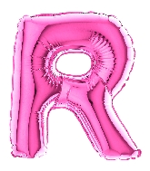 7" Airfill (requires heat sealing) Letter R Fuschia