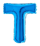 7" Airfill (requires heat sealing) Letter T Blue