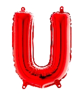 14" Airfill Only Foil Balloon Self Sealing Letter U Red