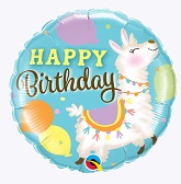 18" Birthday Llama Foil Balloon