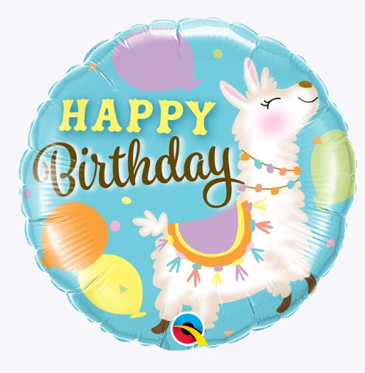 18" Birthday Llama Foil Balloon