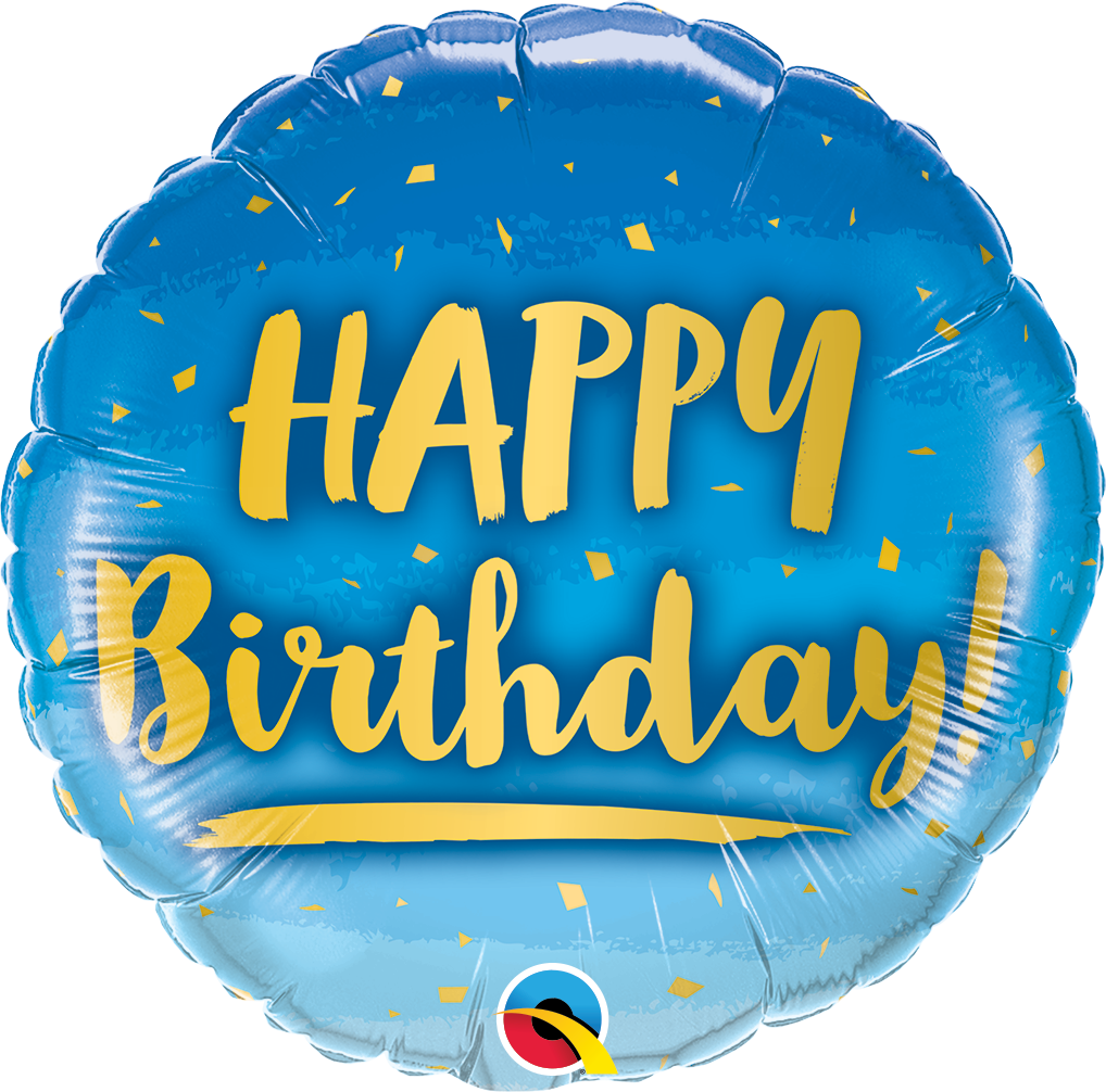 Birthday Gold Glitz Happy Birthday Round Prism Foil Balloon 18" 