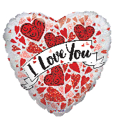 9" Airfill Only Love You Banner Holographic Foil Balloon
