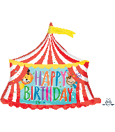 28" Jumbo Circus Tent Happy Birthday Foil Balloon