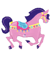 48" Foil Shape Carousel Horse Foil Balloon