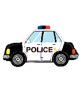 34" Foil Shape Police Car Foil Balloon