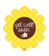29" Foil Shape Get Well Sunflower Foil Balloon