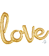 31" Airfill Only Script Phrase "Love" Gold Foil Balloon
