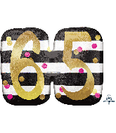 25" Jumbo Pink & Gold Milestone 65 Foil Balloon