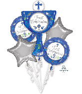 Bouquet Communion Day Boy Foil Balloon